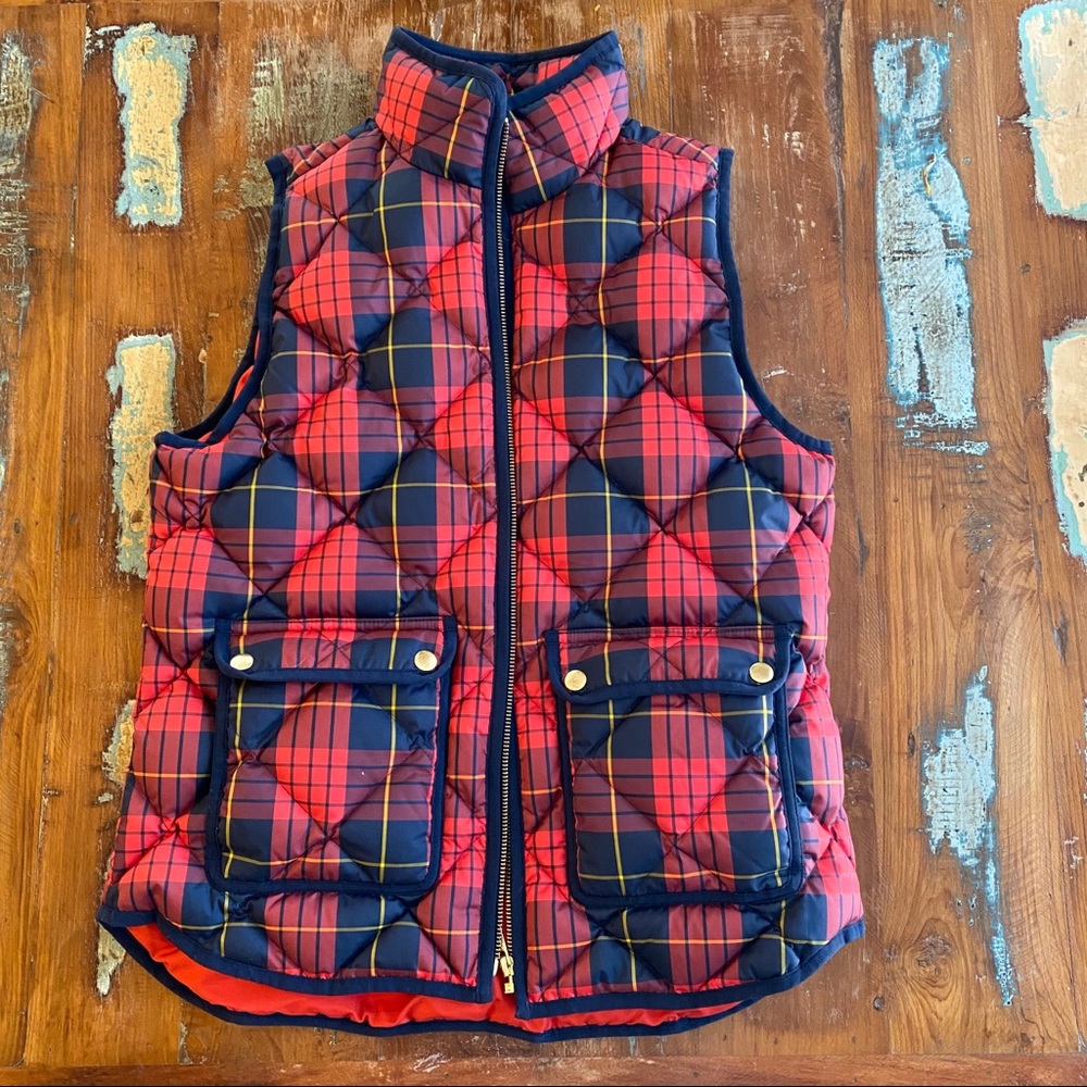 J. Crew plaid vest ( red and black colors )